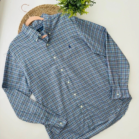 Ralph Lauren Multicolor Plaid Long Sleeve Button Down Shirt‎ Size XL - Picture 1 of 9